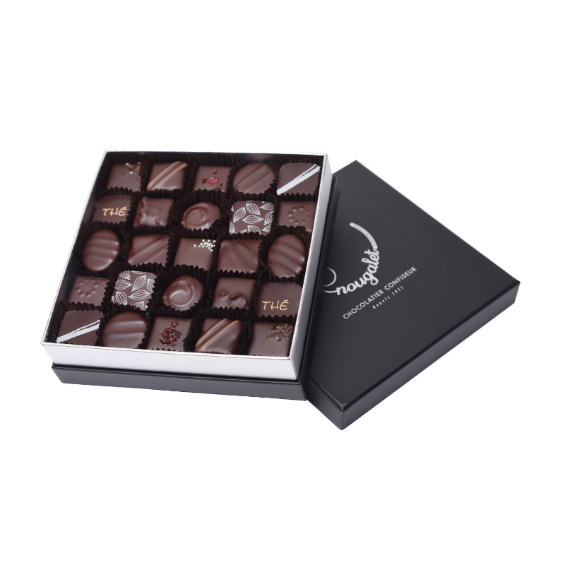Coffret chocolats noir assortis