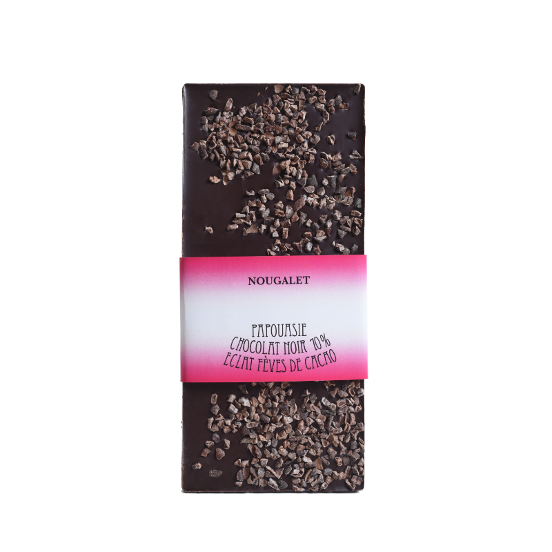 Tablette noir éclats de fèves de cacao